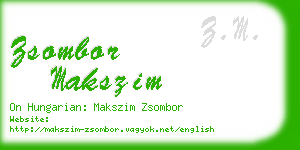 zsombor makszim business card